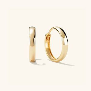 BOLD MEDIUM HOOPS - MEJURI - SOLID 14K GOLD - PERFECT CONDITION